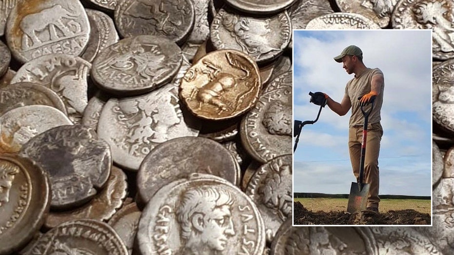 Ancient Roman gold and silver coins discovered with metal detector make impressive showing at auction