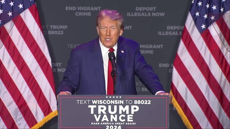 Trump focuses on migrant crime while addressing supporters in Wisconsin