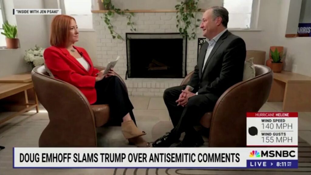 Doug Emhoff agrees Trump 'putting a target on backs of Jewish Americans'