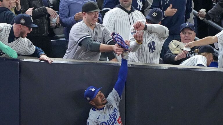 Yankees fans banned from World Series Game 5 after interfering with Dodgers' Mookie Betts