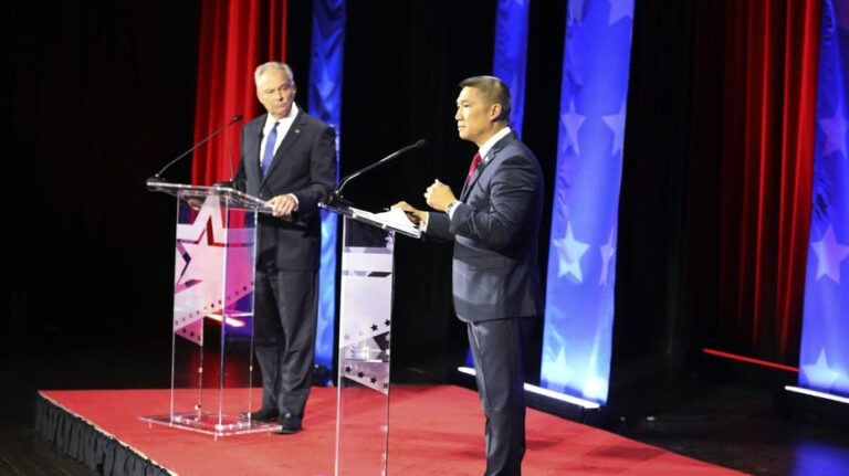 Virginia Senate debate: Clinton ex-running mate Kaine, GOP challenger Cao spar on immigration, DEI in military