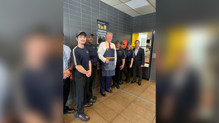 Trump makes fries at Pennsylvania McDonald's: 'I've now worked for 15 minutes more than Kamala'