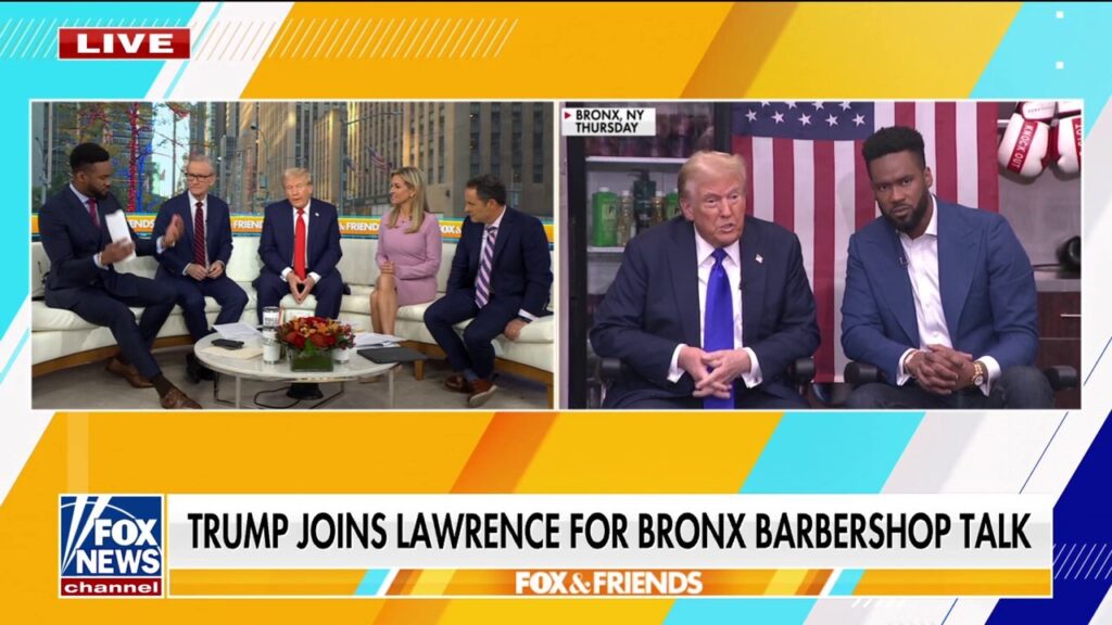 Trump joins Lawrence Jones at NYC barber shop: 'I could have stayed for two hours'