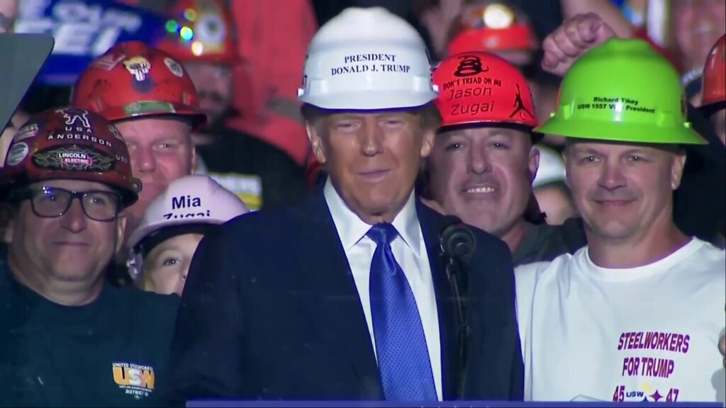 'Hero' Donald Trump given custom hard hat from Pennsylvania steel workers