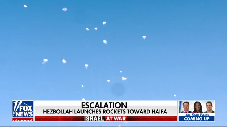 Fox cameras show Israel's Iron Dome intercepting Hezbollah rockets