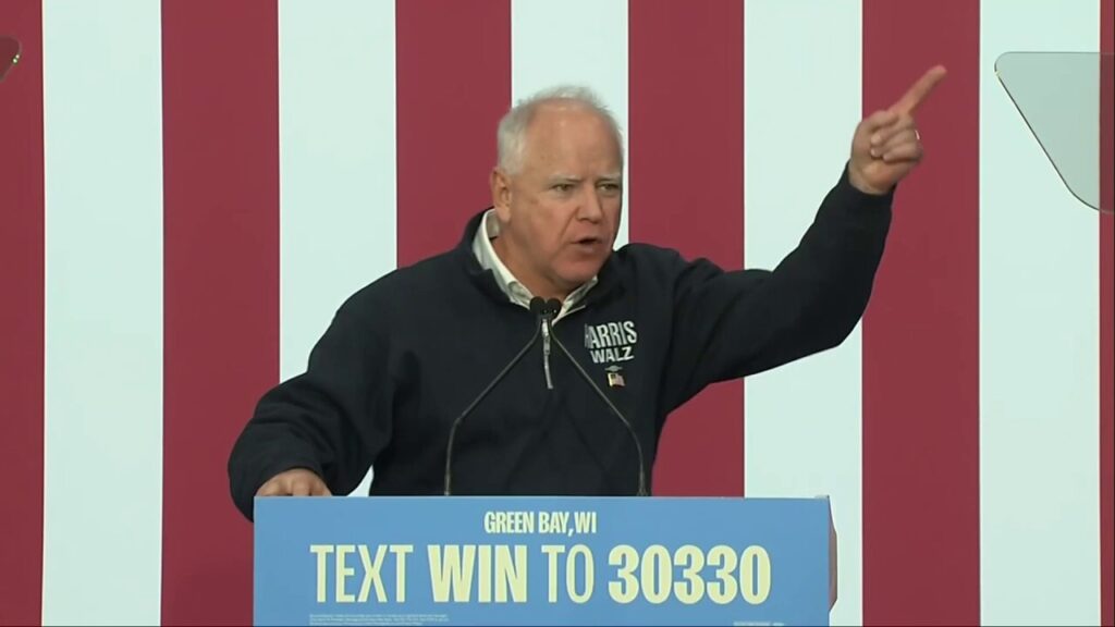 Tim Walz boasts about having support of Dick Cheney, Bernie Sanders, Taylor Swift during Wisconsin rally