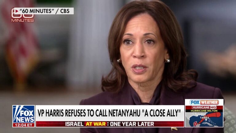 Kamala Harris refuses to call Israel a 'close ally' one year after Oct. 7