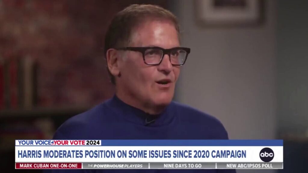 Mark Cuban shrugs off Harris moderating positions: 'I've changed a lot of positions' too