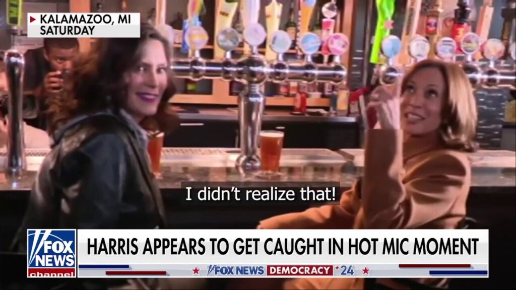 Kamala Harris caught on hot mic appearing to admit a male voter problem