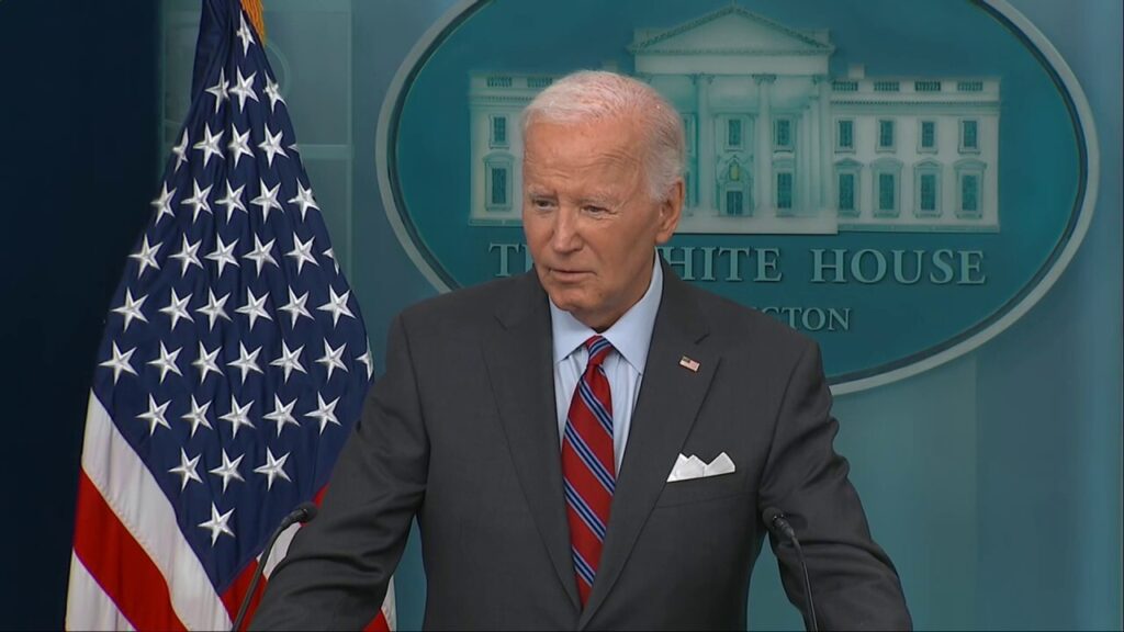 Biden makes surprise appearance at White House briefing