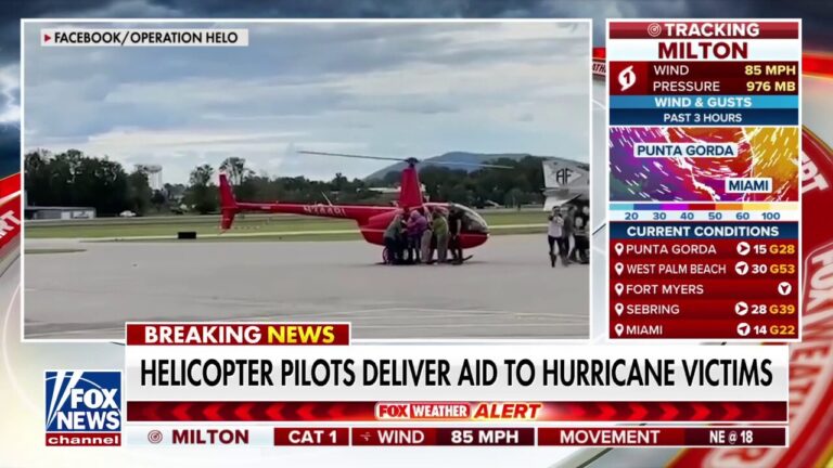 Helicopter pilots delivering aid to hurricane victims in aftermath of Helene, Milton