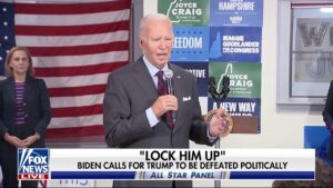 Biden calls on voters to lock Trump up — politically