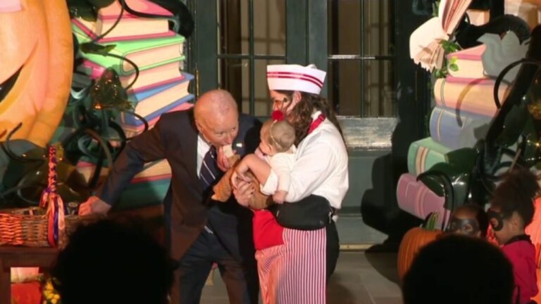 Biden seen biting babies in-costume at White House Halloween event