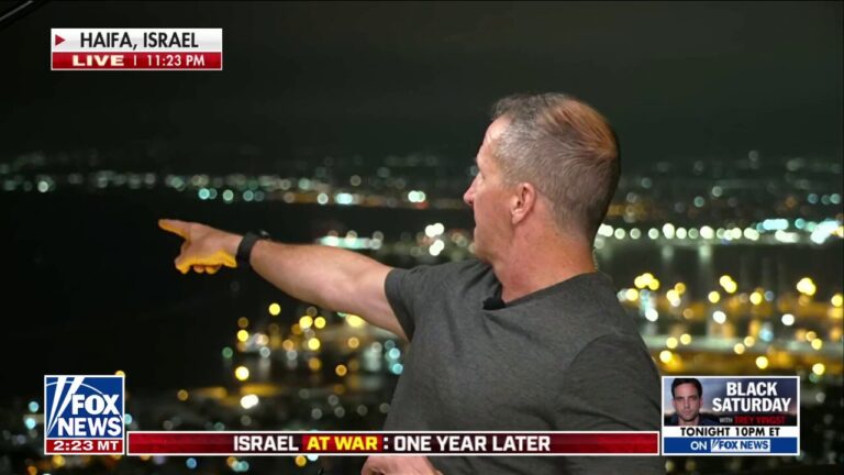 Fox's Mike Tobin live on air in Haifa as sirens sound, interceptors launch