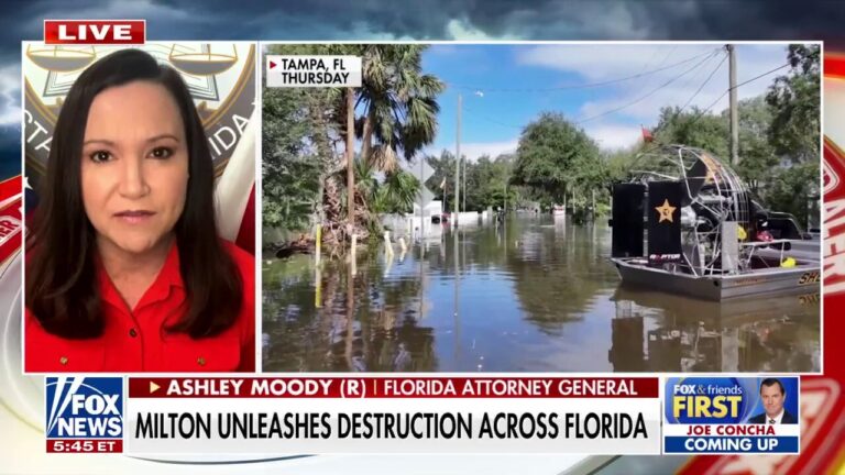 Florida AG Ashley Moody says it's 'too early' to assess damage from Hurricane Milton