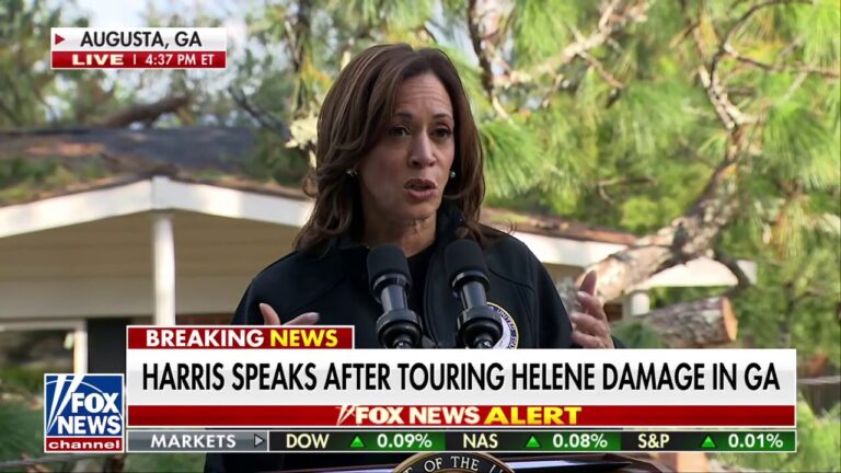 Kamala Harris visits Georgia in the aftermath of Hurricane Helene