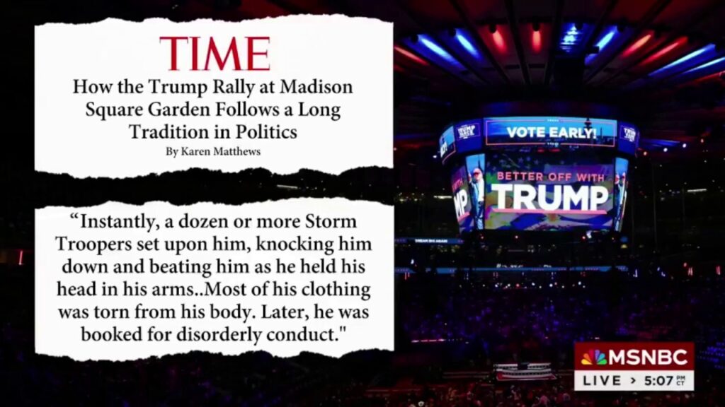 MSNBC compares Trump rally in Madison Square Garden to 1939 Nazi rally: 'Staging ground for extremism'