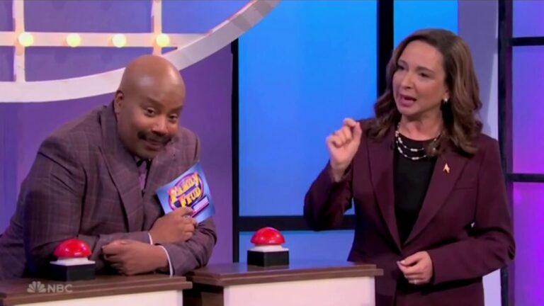 SNL mocks Kamala Harris' 'middle class family' interview response during 'Family Feud' skit