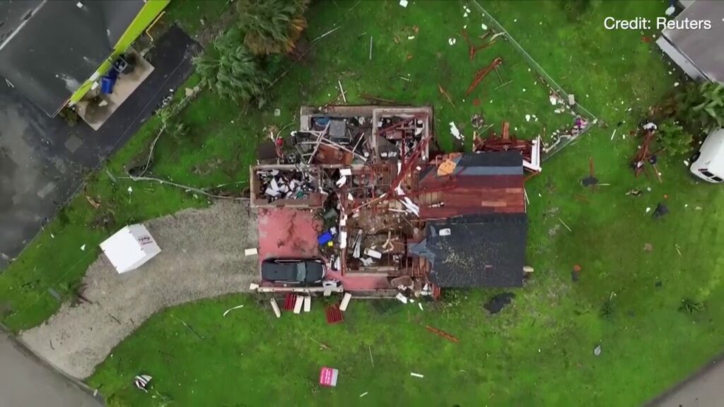 Footage shows tornado damage in Fort Myers, Florida as Hurricane Milton closes in