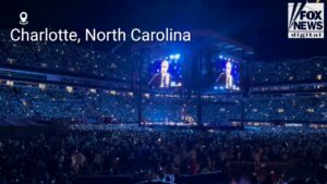 Stadium lights up during Eric Church's performance of 'Carolina'