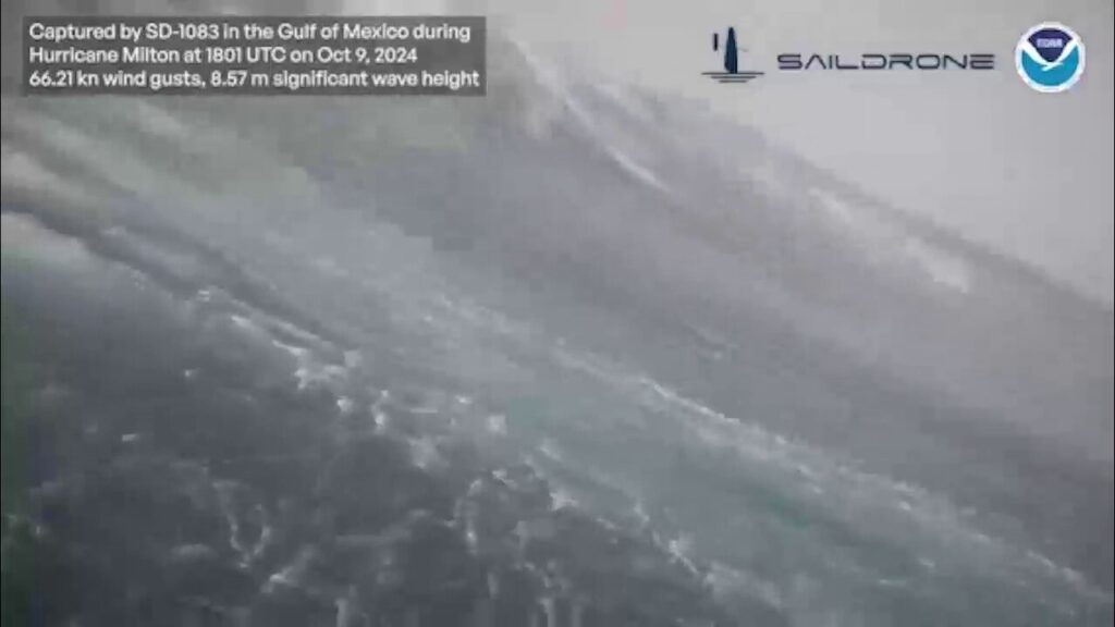 Massive 28-foot wave captured inside Hurricane Milton