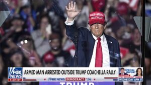 Armed man arrested outside of Trump rally