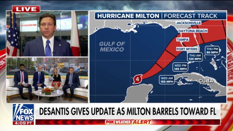 Gov. DeSantis gives update on Hurricane Milton preparations, fires back at Harris