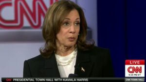 At a CNN town hall in battleground Pennsylvania, Kamala Harris grouped Donald Trump with Adolf Hitler and Kim Jung-Un.