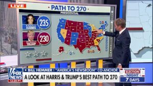 Bill Hemmer breaks down Kamala Harris’ ‘easiest path’ to 270 electoral votes