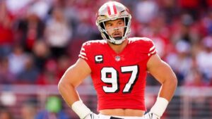 49ers star Nick Bosa may face discipline for displaying MAGA hat after game