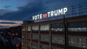 New York company unveils 100-foot 'Vote for Trump' sign, gets sued by Democratic mayor