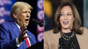 Trump, Harris dead even in national poll, with just one in four saying country headed in right direction