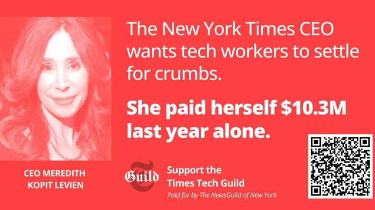 New York Times tech employees remain on strike, Guild targets high-paid CEO Meredith Kopit