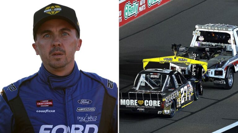 Frankie Muniz limps to ambulance after multi-truck crash during NASCAR race: 'Hard hit'