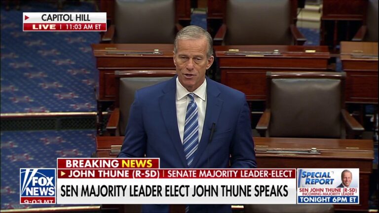 Thune vows to be a 'resource, not a roadblock' in first remarks as leader-elect