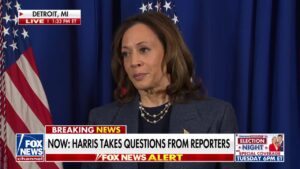 Reporter called out for serving up a softball question to Harris right out of the gate