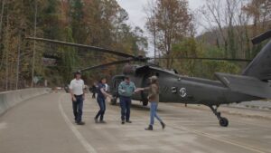 Gov. Kristi Noem joins Rev. Franklin Graham of Samaritan's Purse to airlift warm clothing to Helene survivors in North Carolina