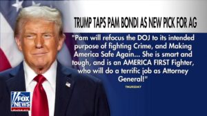 Trump says longtime ally Pam Bondi will 'refocus the DOJ' as attorney general