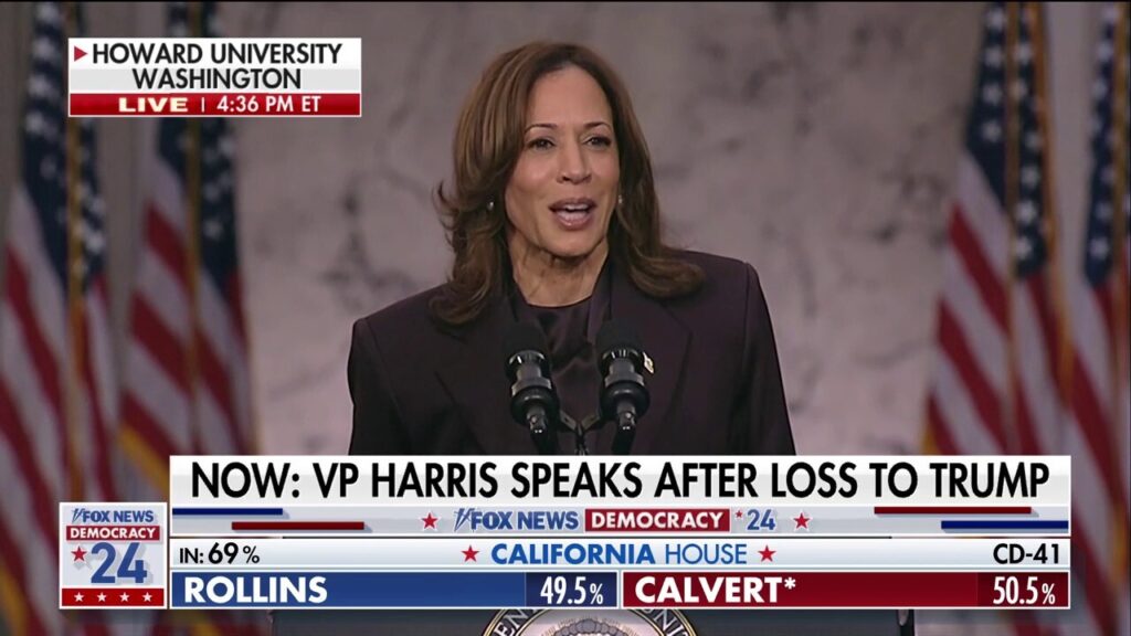 Kamala Harris urges supporters to accept results of election, not to 'despair'