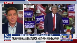 VP Harris called out for rubbing elbows with celebs as Trump speaks to steelworkers