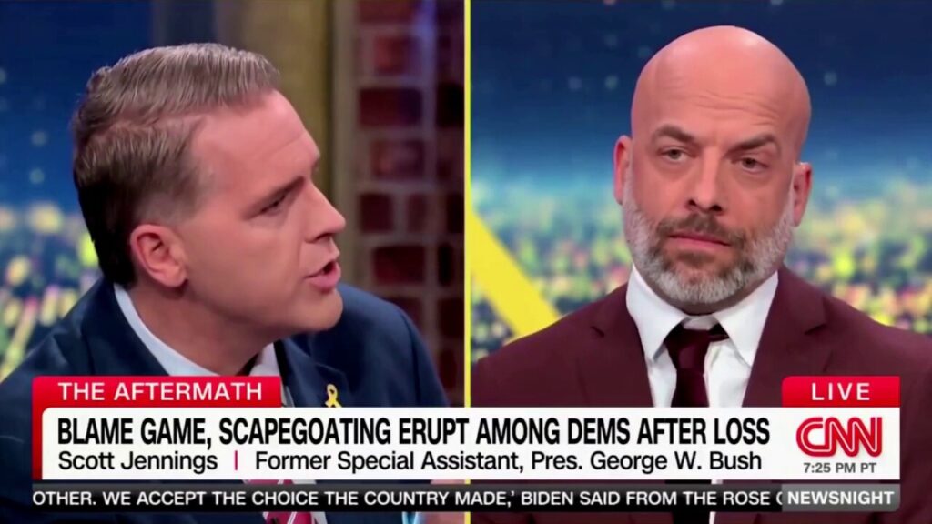 CNN commentator Scott Jennings spars with comic over why Harris lost