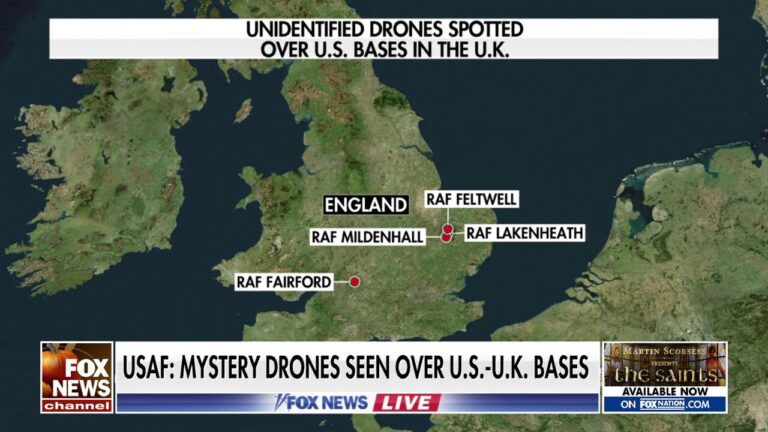 Mystery drones seen over US military bases in United Kingdom