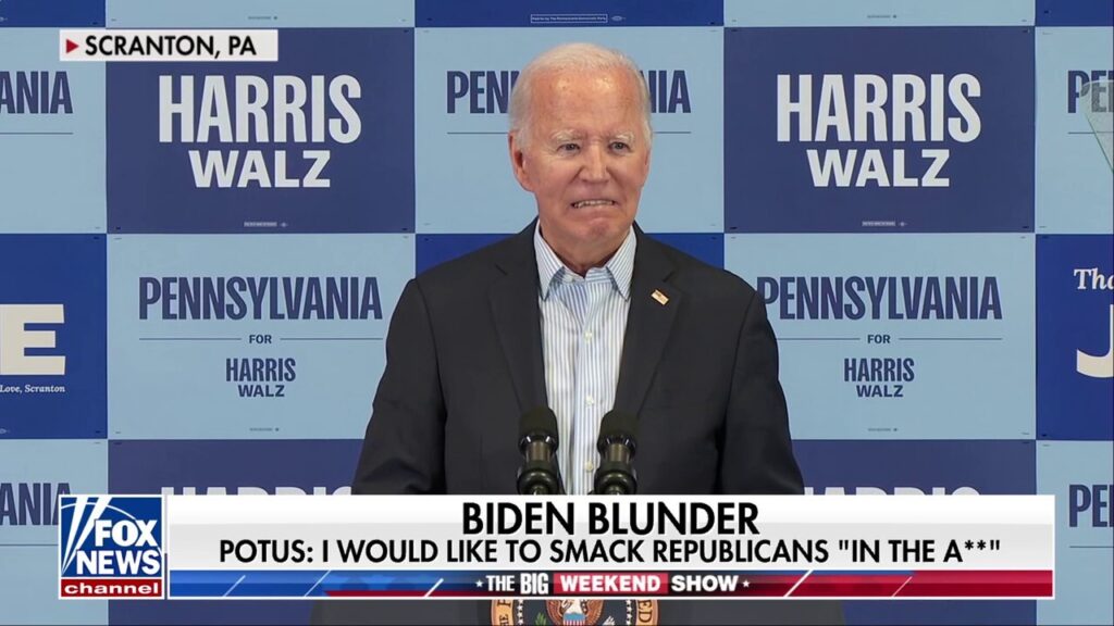 Biden says he'd like to 'smack' Republicans 'in the a--'