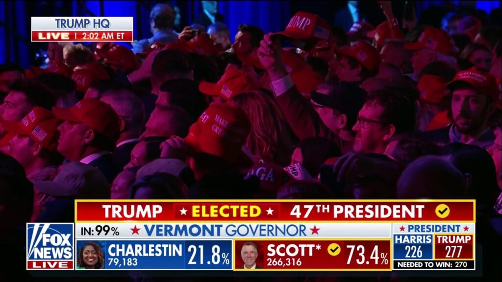 Crowd went 'absolutely nuts' when Trump's victory was called, Aishah Hasnie reports