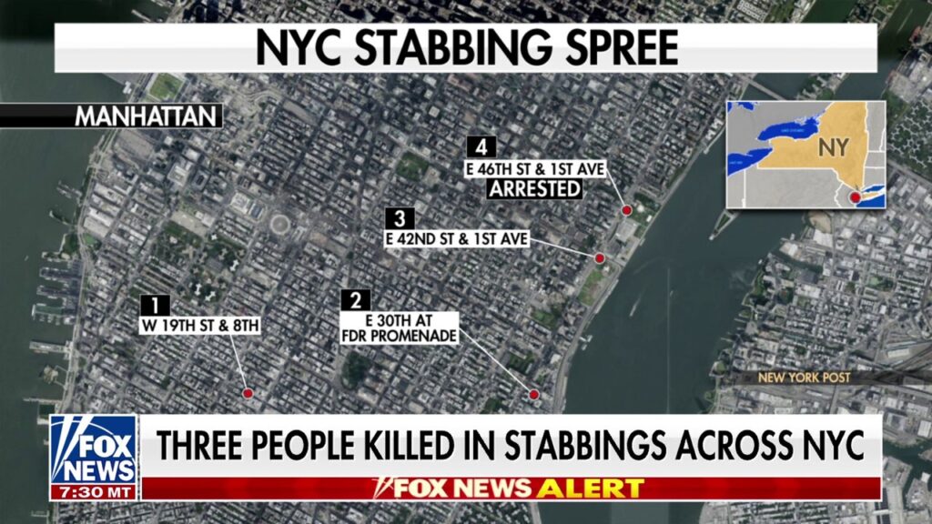 3 people killed in serial stabbings by NYC homeless man