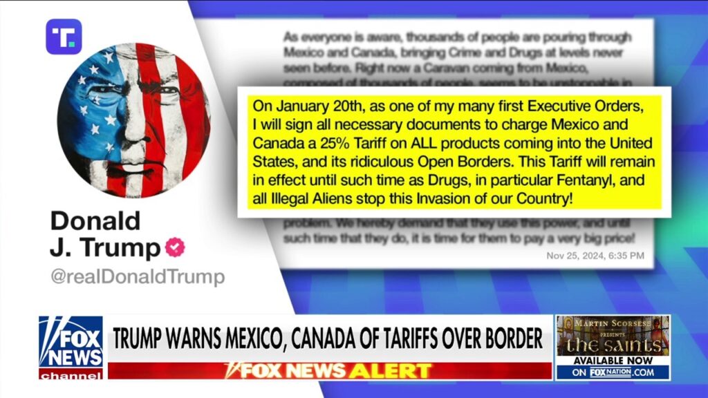 Trump threatens tariffs on Mexican, Canadian goods over border crisis, fentanyl surge