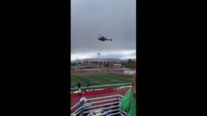 Helicopter ball drop before Utah football game goes viral