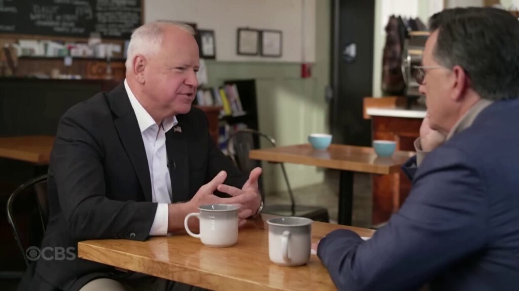 Tim Walz tells Colbert it 'disappoints' him how close the presidential race is