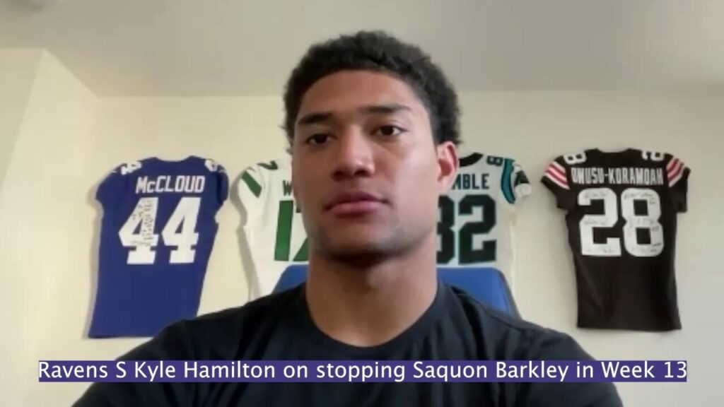 Ravens star Kyle Hamilton talks trying to stop Eagles' Saquon Barkley