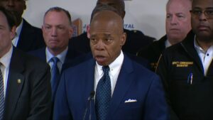 NYC Mayor Adams speaks after officer shot in Queens